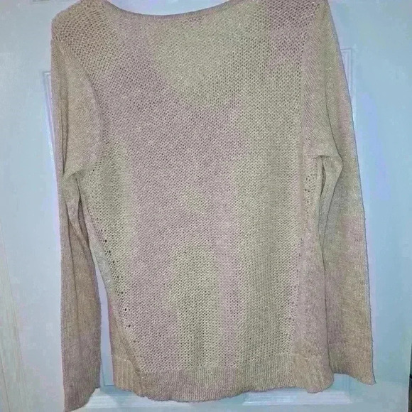 Size 1 Chico's Women's Shimmer Peach Long Sleeve Sweater # 151 - Picture 3 of 6
